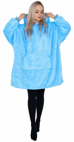 Mikinová deka oversize SPRINGOS HA7319 světle modrá