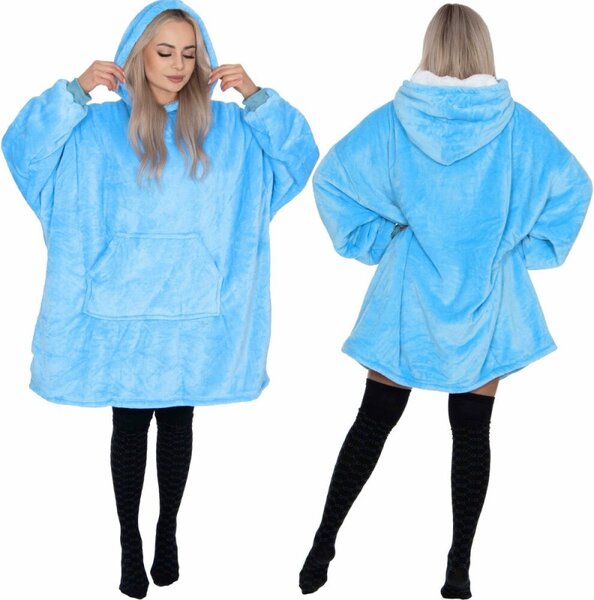 Mikinová deka oversize SPRINGOS HA7319 světle modrá