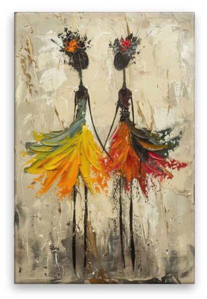 Obraz na plátně - Taneční siluety - 80x120 cm