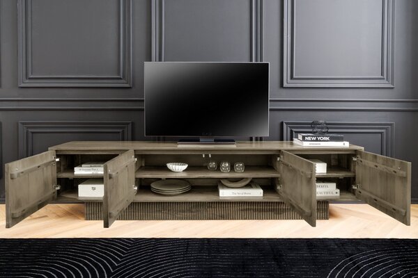 Televizní stolek ART DECO II GREY 200 CM masiv mango Nábytek | Obývací pokoj | Televizní stolky