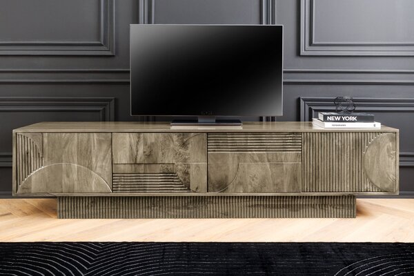 Televizní stolek ART DECO II GREY 200 CM masiv mango Nábytek | Obývací pokoj | Televizní stolky