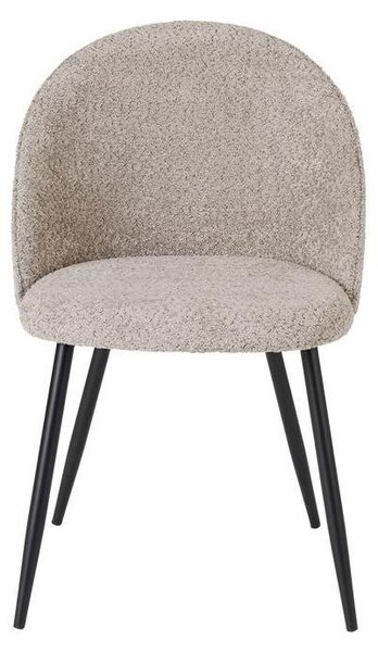 Jídelní židle s boucléovým potahem, sada 2 kusů, barva: světle šedá (soft taupe), výška sedáku 47 cm