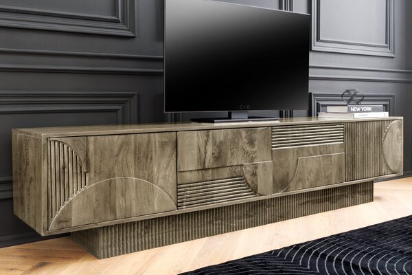 Televizní stolek ART DECO II GREY 200 CM masiv mango Nábytek | Obývací pokoj | Televizní stolky