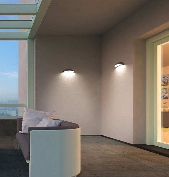 Redo 90235 Palma, nástěnné venkovní svítidlo LED 18W 3000K, antracit, šířka 34,6cm, IP54