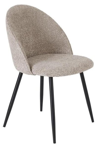 Jídelní židle s boucléovým potahem, sada 2 kusů, barva: světle šedá (soft taupe), výška sedáku 47 cm