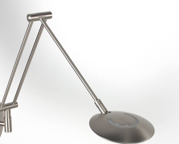 Steinhauer LED nástěnné světlo Zenith 2 s ramenem, ocel, kov, zástrčka, stmívatelný, Hliník / šedá / zinek, Obývací pokoj / jídelna, kov, Moderní