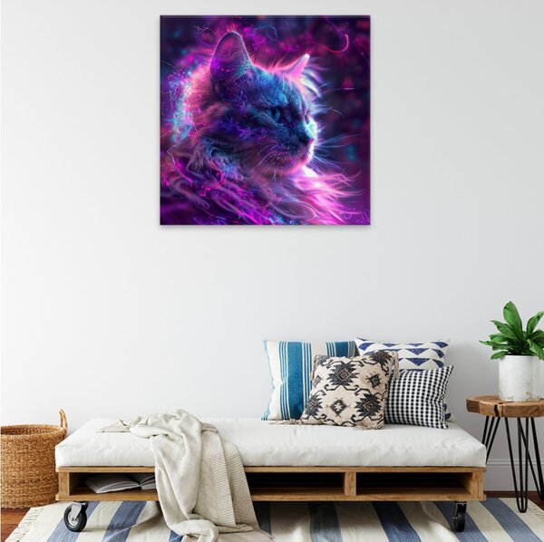 Obraz na plátně - Kosmická kočka - 80x80 cm
