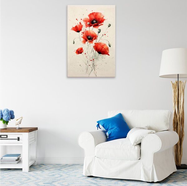 Obraz na plátně - Červené vlčí máky - 80x120 cm