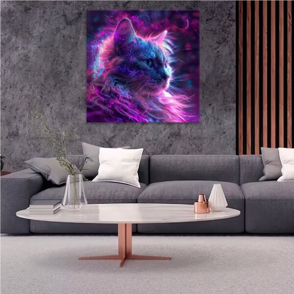 Obraz na plátně - Kosmická kočka - 80x80 cm