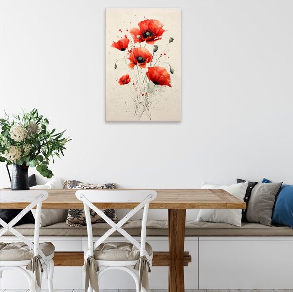 Obraz na plátně - Červené vlčí máky - 80x120 cm