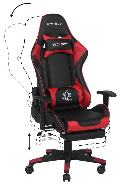 Herní křeslo VICTORY Umělá kůže Červená