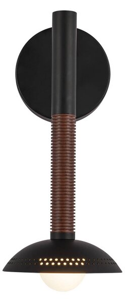Elstead LED nástěnné světlo Arden, matná černá, výška 36 cm, kov, stmívatelné, stmívatelný, Černá, Obývací pokoj / jídelna, Hliník, Moderní, Nástěnné svítidlo