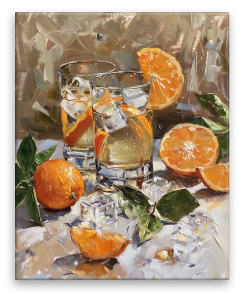 Obraz na plátně - Pomerančový osvěžující nápoj - 40x50 cm