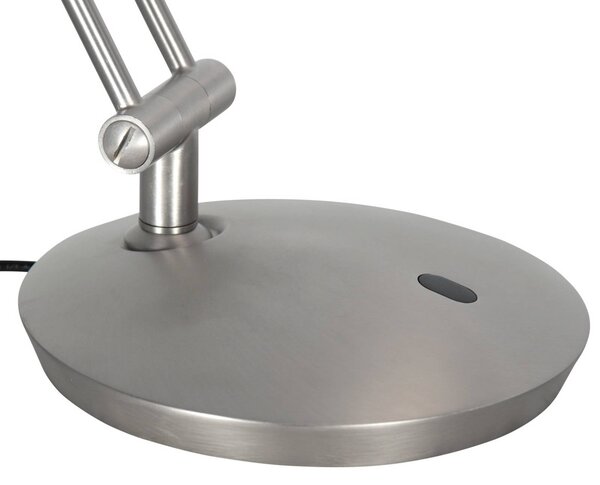 Steinhauer LED stolní lampa Zenith 2, ocel, dálkové ovládání, stmívatelný, Hliník / šedá / zinek, Pracovna / kancelář, kov, Moderní