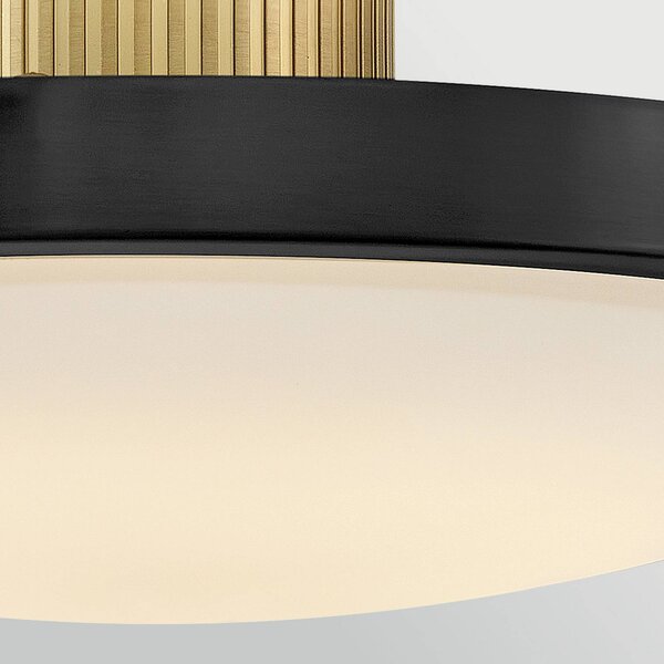 HINKLEY LED stropní svítidlo Kieran, černé, Ø 36 cm, kov/sklo,, stmívatelný, Černá, Obývací pokoj / jídelna, kov, Vintage