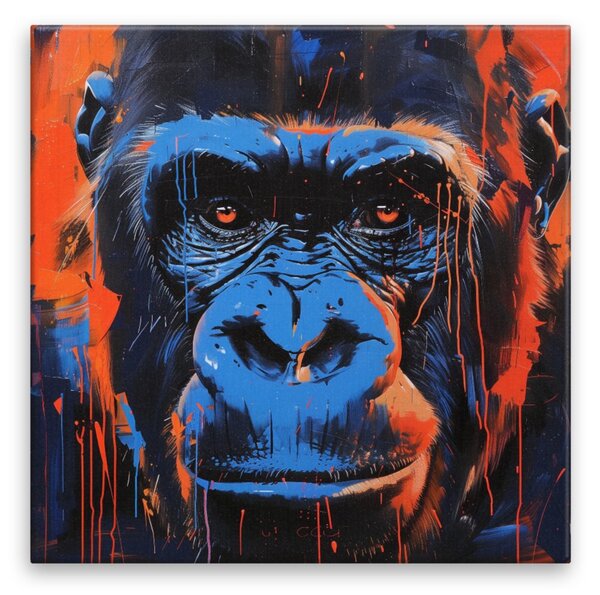 Obraz na plátně - Modrý primát - 80x80 cm - CZ výroba