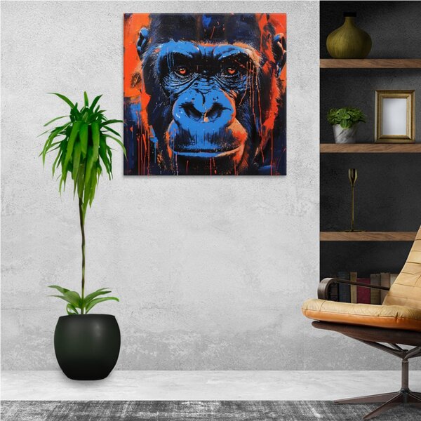Obraz na plátně - Modrý primát - 80x80 cm - CZ výroba