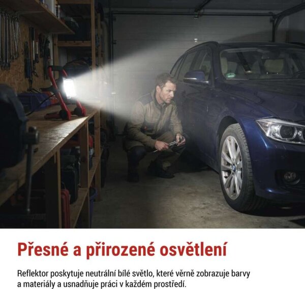 EMOS LED reflektor ELION 20W, červeno-černý, IP65, 3000 lm, neutrální bílá