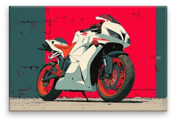Obraz na plátně - Bílá motorka - 120x80 cm