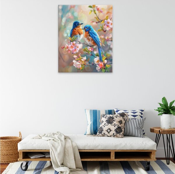 Obraz na plátně - Jarní ptačí láska - 40x50 cm