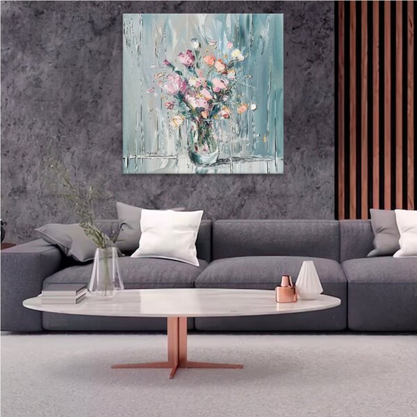 Obraz na plátně - Růžové touhy - 80x80 cm
