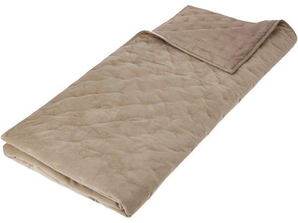 Livarno® Sametový přehoz na postel, 200 x 220 cm (Béžová) (100412214002)