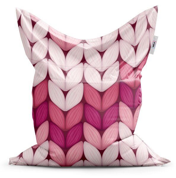 Sablio Sedací vak Classic Tříbarevné růžové pletení - 150x100 cm