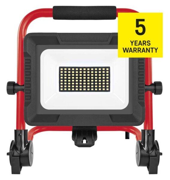 EMOS LED reflektor ELION 50W, červeno-černý, IP65, 8000 lm, neutrální bílá