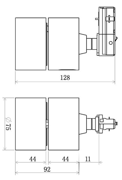IMPR 707188 Deko-Light 1-fázový kolejnicový systém bodové svítidlo, Uni II Mini, Tilt, 11,3 W, DIM, 2700 K, 220-240V černá 160 mm