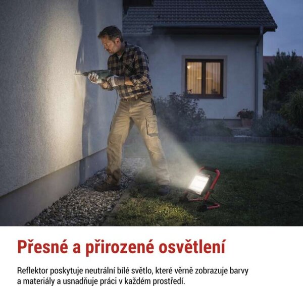 EMOS LED reflektor ELION 50W, červeno-černý, IP65, 8000 lm, neutrální bílá