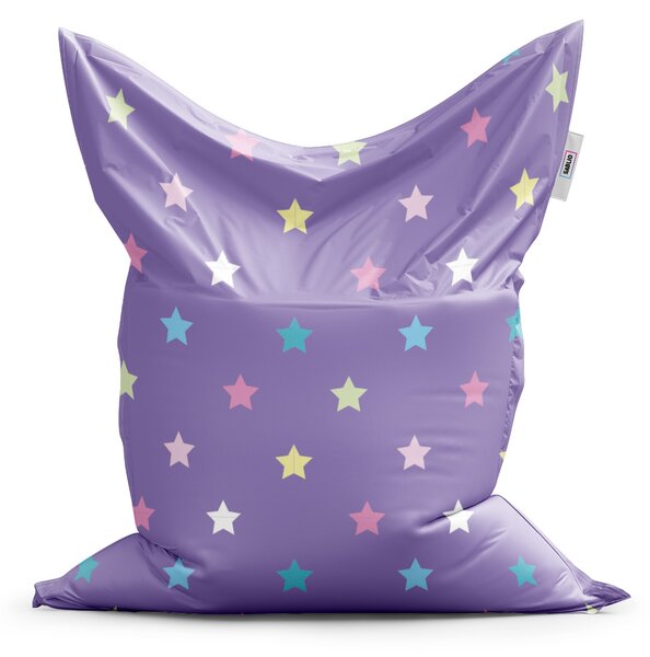 Sedací vak SABLIO - Hvězdy na fialové 150x100 cm
