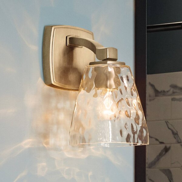 KICHLER Nástěnné světlo Marant, světle bronzová/čirá, výška 24 cm, IP44, G9-LED, Bronz / starožitná mosaz, Koupelna, kov, Moderní, Nástěnné svítidlo