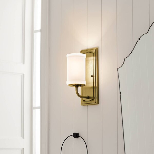 KICHLER Nástěnné světlo Vetivene, mosaz, výška 31 cm, kov, IP44, G9-LED, Mosaz / zlato, Koupelna, kov