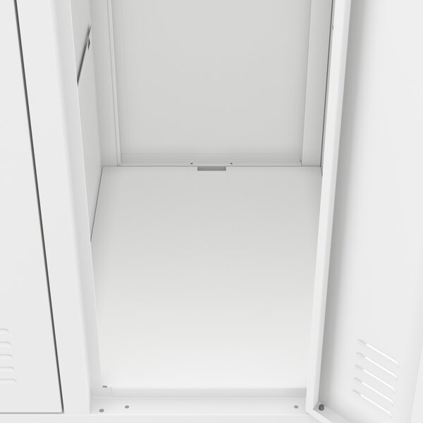 Kovová šatní skříň BHP s 10 dveřmi BARTEK 1360 x 1720 x 450 mm, bílá