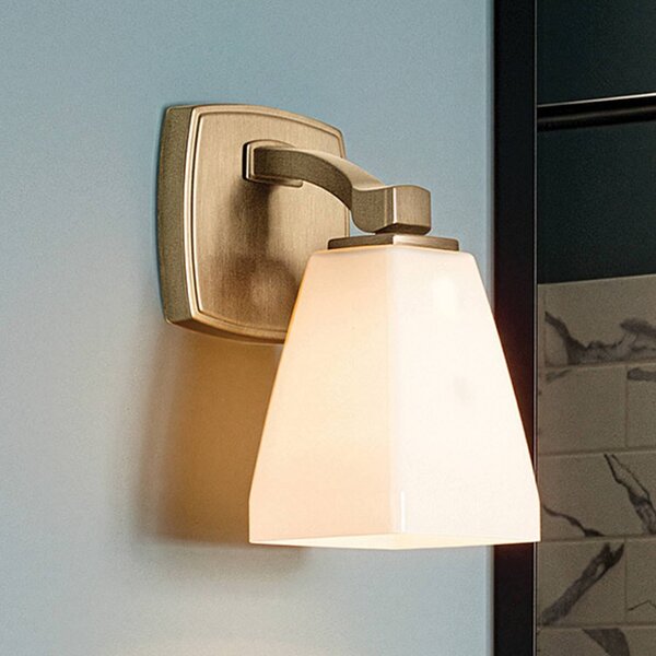 KICHLER Nástěnné světlo Marant, světle bronzová/opálová, výška 24 cm, IP44, G9-LED, Bronz / starožitná mosaz, Koupelna, kov, Moderní, Nástěnné svítidlo