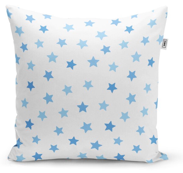 Sablio Polštář Modré hvězdy na bílé - 60x60 cm