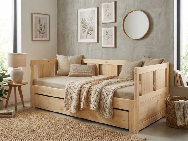 Rozkládací postel Relax - 90-180x200 - masiv borovice 90/180x200 cm