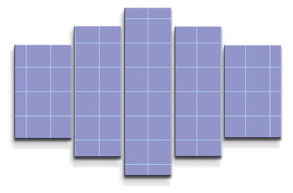 Sablio Obraz - 5-dílný Čtvercový vzor fialové - 125x90 cm