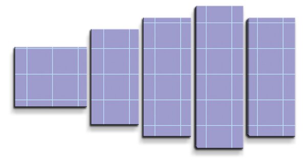 Sablio Obraz - 5-dílný Čtvercový vzor fialové - 100x60 cm