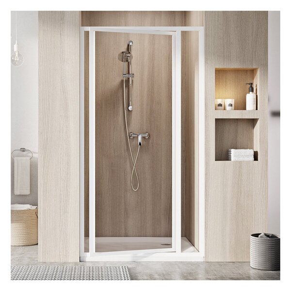 Ravak Supernova SDOP Sprchové dveře otočné pivotové 90 cm Profil: Bílá, Sklo: Pearl