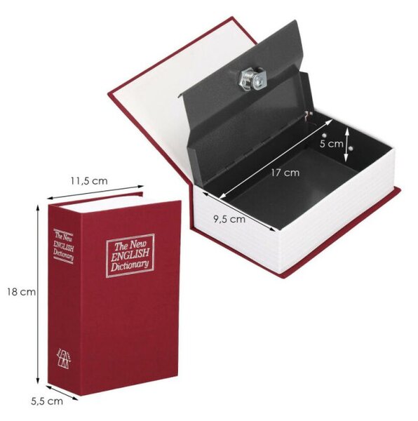 Trezor kniha SPRINGOS SAFEBOOK S červený