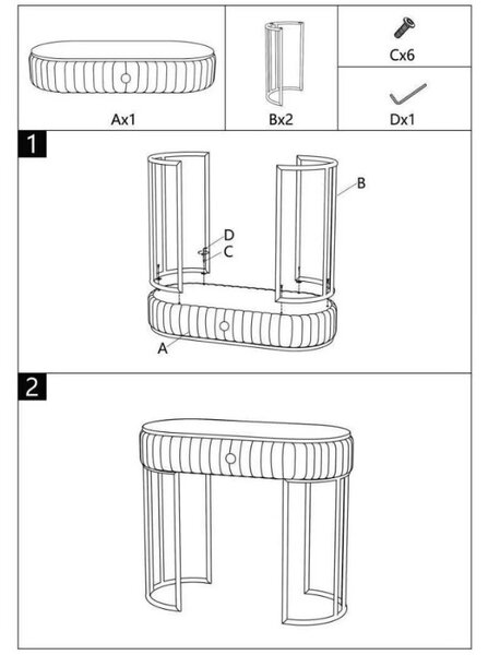 Designová konzole Hadassah 100 cm krémová