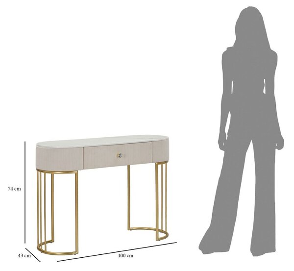 Designová konzole Hadassah 100 cm krémová