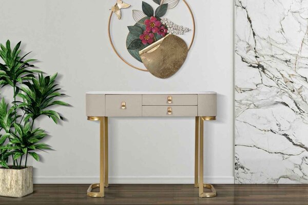 Designová konzole Ondelette 100 cm krémová
