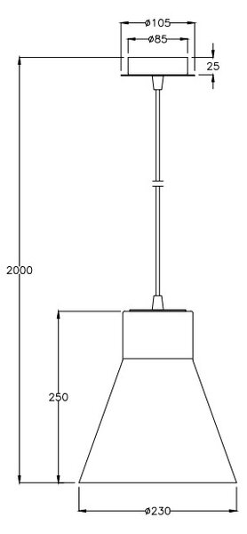 Fabas 2753-45-138 Diana, závěsné svítidlo, 1x75W, bílé stínítko, prům. 23cm
