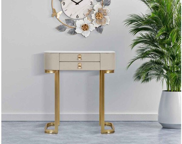 Designová konzole Ondelette 70 cm krémová