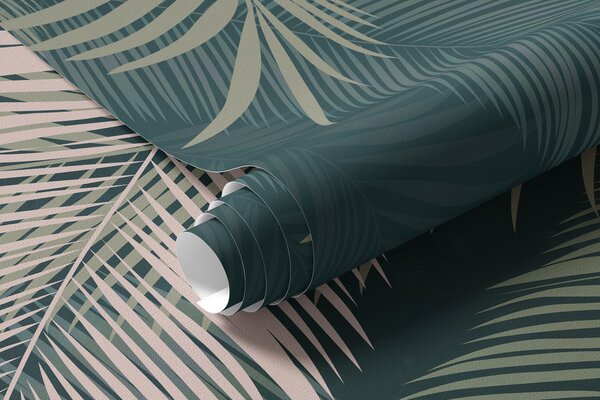 Fototapety Palmové listy na tmavě zeleném pozadí, Fototapety les, Fototapety tropické, u48556v2 : uwalls.cz