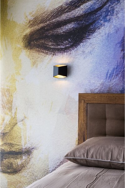 SLV 151710 Cariso, 3D nástěnné svítidlo, 7,6W LED stmívatelné, černá/mosaz, výška 14,6cm