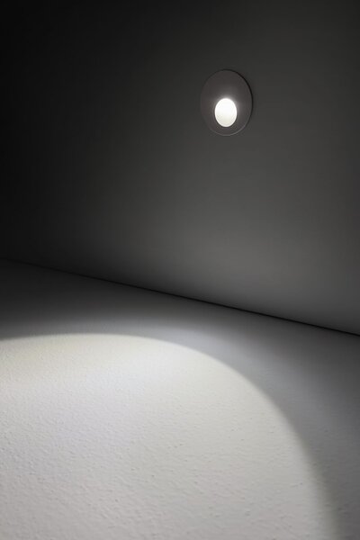 Linea 85542A70 Quara_R, šedé zápustné LED svítidlo do stěny, 1x2W 2200K, Ø6,2cm, IP65