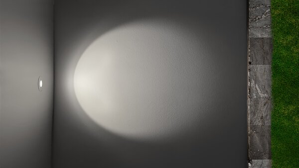 Linea 85542A70 Quara_R, šedé zápustné LED svítidlo do stěny, 1x2W 2200K, Ø6,2cm, IP65